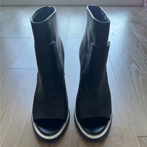 Topshop Black Open-Toe Heeled Boots